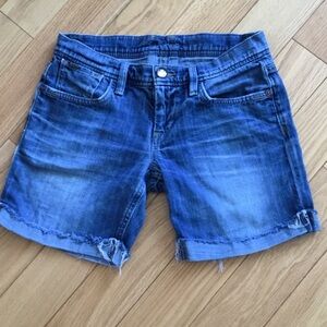 Joe's Jeans Best Friend Fit, Distressed Blue Jean Shorts